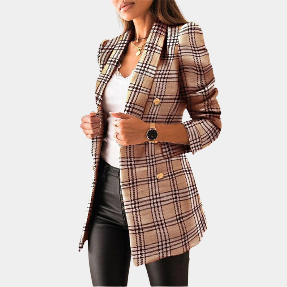 WW | Eleganter Tweed Blazer Mit Doppelter Knopfreihe Für Damen