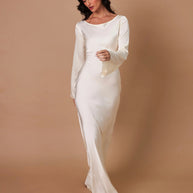 WW | Fließendes Maxi Kleid Mit Langen Ärmeln Für Damen