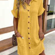 WW | Schick Casual Stil Leinenkleid
