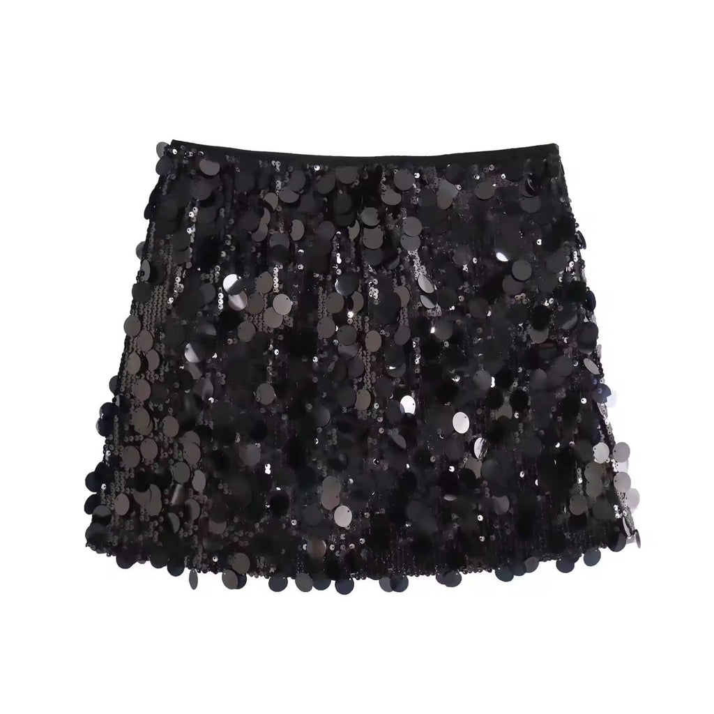 WW | Silberner Pailletten Minirock