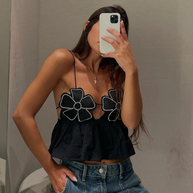WW | Strassverziertes Crop-Top Für Frauen