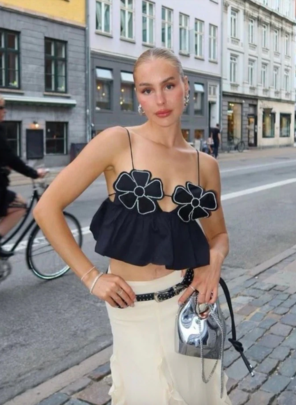 WW | Strassverziertes Crop-Top Für Frauen