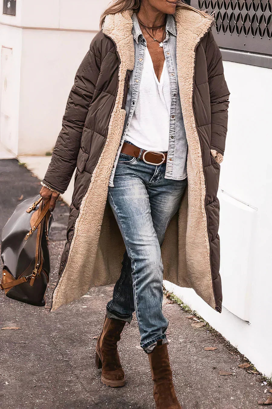 W&W Mode | Eleganter Doppelseitiger Warmer Parka