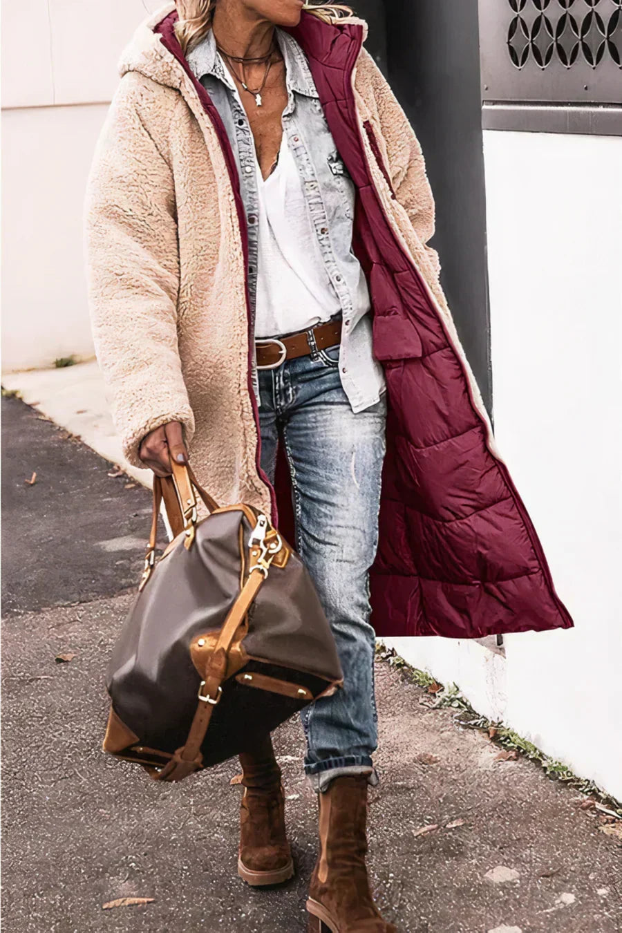 W&W Mode | Eleganter Doppelseitiger Warmer Parka
