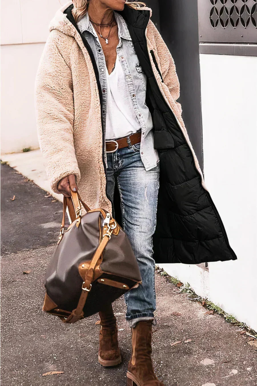 W&W Mode | Eleganter Doppelseitiger Warmer Parka