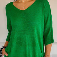 Gestricktes Top mit V-Ausschnitt für Damen