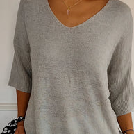 Gestricktes Top mit V-Ausschnitt für Damen