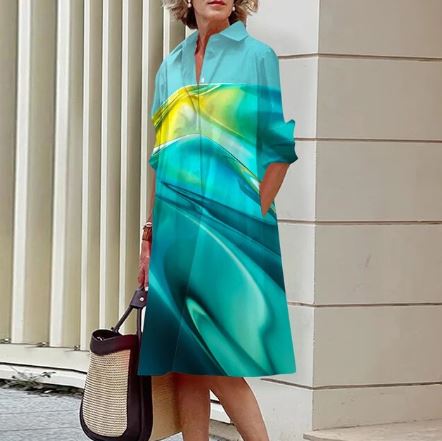 WW | Damenhemd Kleid mit Farbverlauf