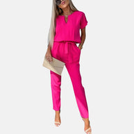 WW | Eleganter, festlicher Kurzarm-Damen-Overall für den Sommer