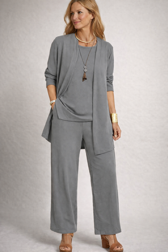 W&W Mode | Damen 3-Teiliges Set mit Cardigan und Weiter Hose