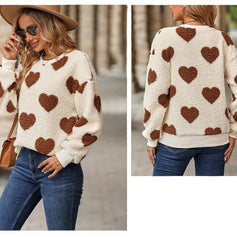 WW | Lässiger Winterpullover mit Herzen für Damen