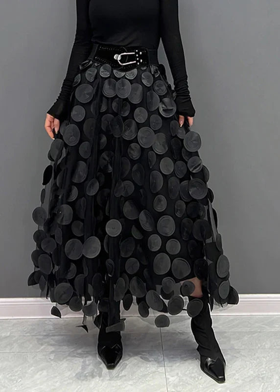 W&W Mode – Eleganter Tüllrock mit Punkten, Mehrlagiger Mesh-Stoff