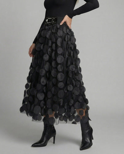 Damen Rock aus Tüll & Polka-Dot-Material mit Patchwork-Design & Schickem Look | W&W Mode