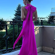 WW | Rücken Schleife Schnürung Rückenfrei Ärmellos Kleid