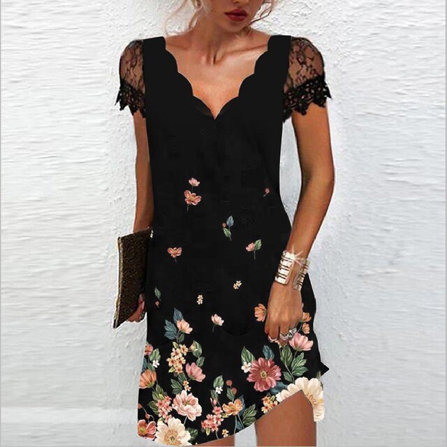 WW | Kurzärmeliges Kleid Für Damen