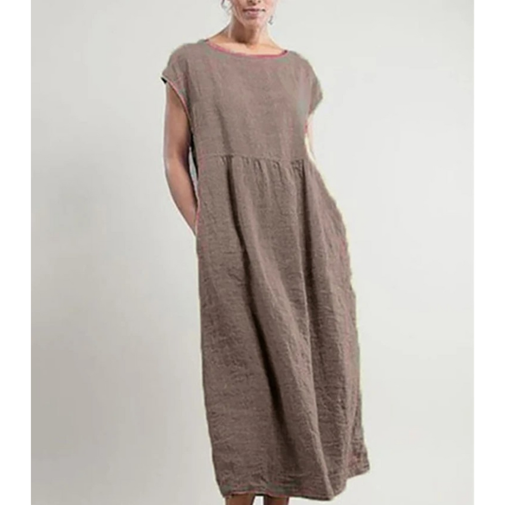 WW | Eleganter Leinenanzug mit Rundem Hals