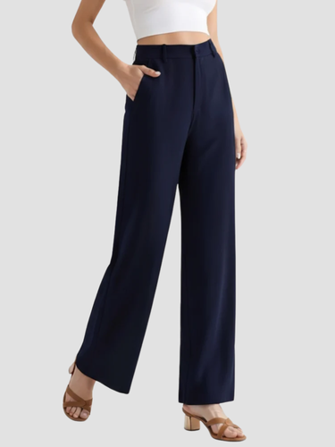 WW | Elegante Damen Stoffhose mit weitem Bein und hoher Taille