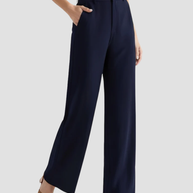 WW | Elegante Damen Stoffhose mit weitem Bein und hoher Taille