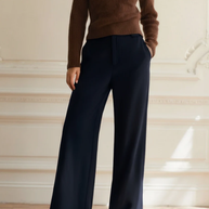 WW | Elegante Damen Stoffhose mit weitem Bein und hoher Taille