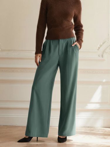 WW | Elegante Damen Stoffhose mit weitem Bein und hoher Taille