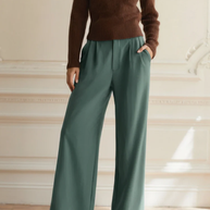 WW | Elegante Damen Stoffhose mit weitem Bein und hoher Taille