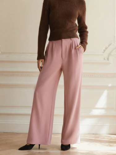 WW | Elegante Damen Stoffhose mit weitem Bein und hoher Taille