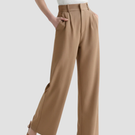 WW | Elegante Damen Stoffhose mit weitem Bein und hoher Taille