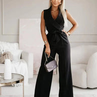 WW | Jumpsuit ärmellos V Ausschnitt weit geschnittener Jumpsuit Damenbekleidung