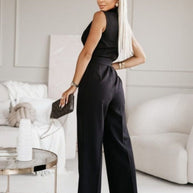 WW | Jumpsuit ärmellos V Ausschnitt weit geschnittener Jumpsuit Damenbekleidung
