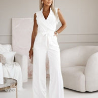 WW | Jumpsuit ärmellos V Ausschnitt weit geschnittener Jumpsuit Damenbekleidung