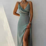 WW | Kleid, geschlitzt, ärmellos, formelles Kleid, Maxikleid