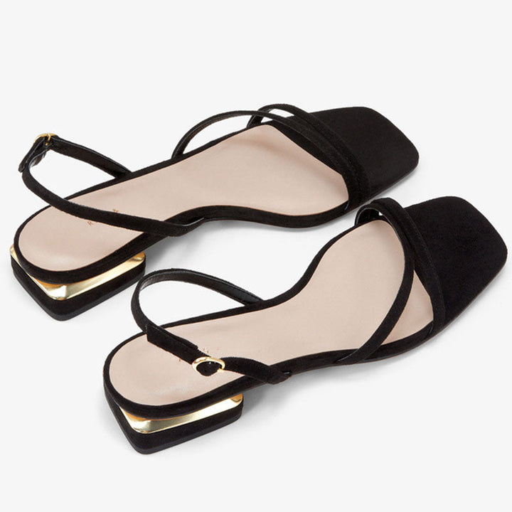 Damen Gladiator-Sandalen mit niedrigem Blockabsatz