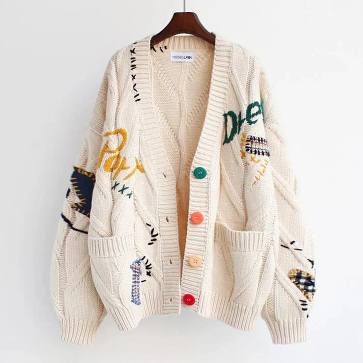W&W Mode | Strickjacke Mit Patchwork Details