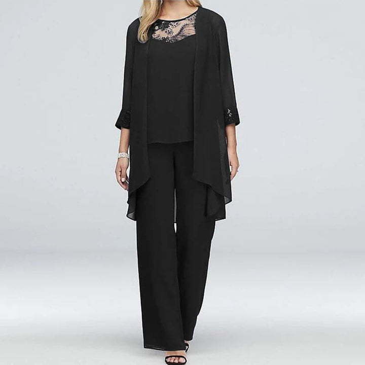 W&W Mode | Overall 3 Teile Set Elegante Jacke & Spitze Oben Lockere Passform