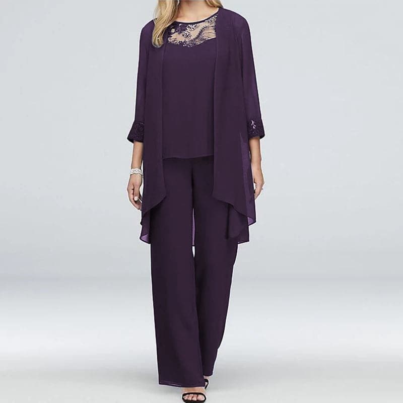 W&W Mode | Overall 3 Teile Set Elegante Jacke & Spitze Oben Lockere Passform