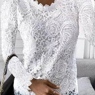 WW | Elegante Bluse mit Langen Ärmeln und Spitze für Damen