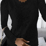 WW | Elegante Bluse mit Langen Ärmeln und Spitze für Damen