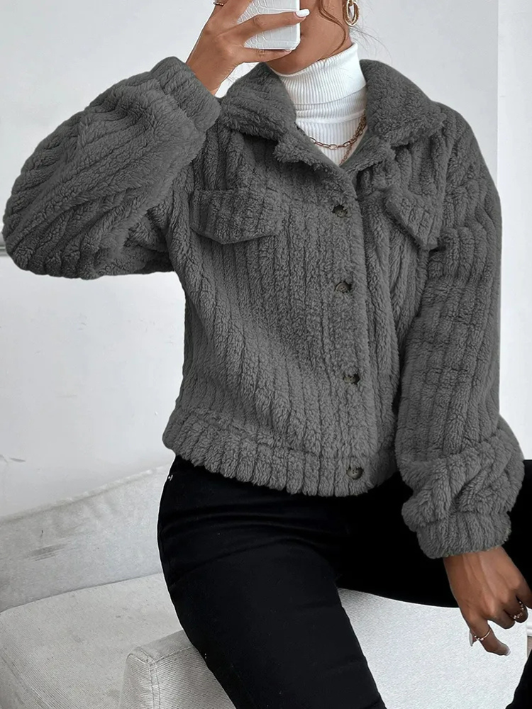 Teddy Jacke | Kurze Kunstpelzjacke für Frauen für den Herbst