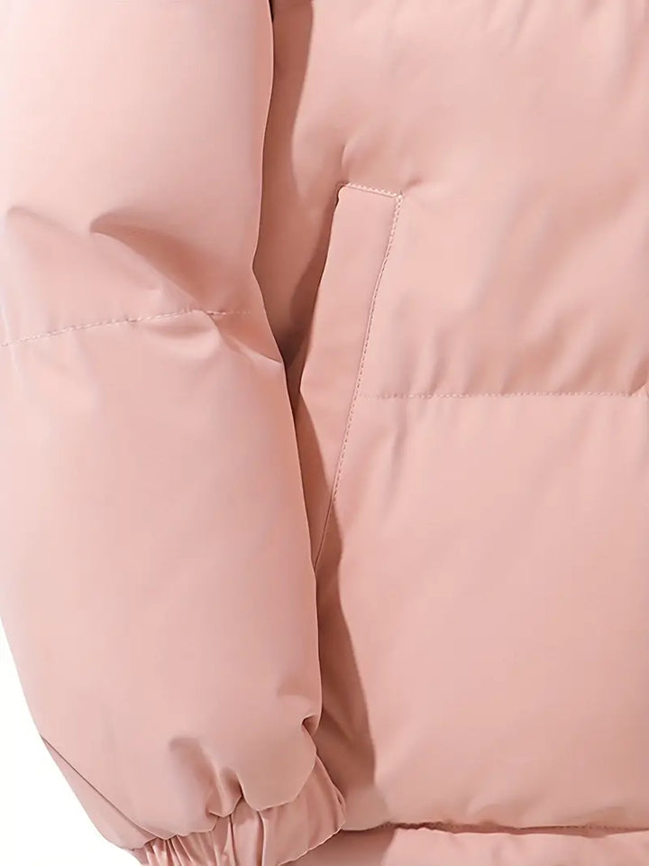 Damen-Pufferjacke aus 100 % Polyester für den Winter