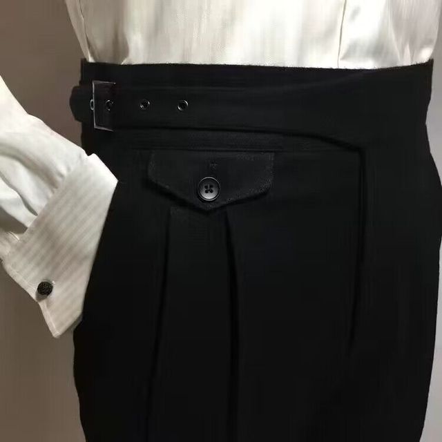 Herren-Wollhose mit Gürtel