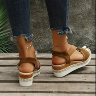 WW | Sandalen, Plateau, elastischer Riemen, Keilsandalen, Schuhe für den Sommer