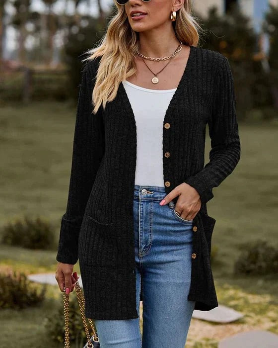 WOLFF - Langärmlige Damen-Strickjacke