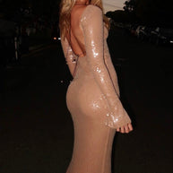 WW | Maxikleid Mit Pailletten Und Kordelzug Für Frauen