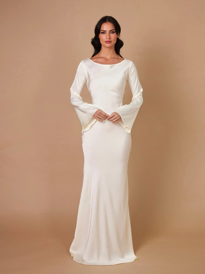 W&W Mode | Fließendes Maxi Kleid Mit Langen Ärmeln Für Damen