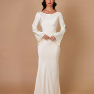 WW | Fließendes Maxi Kleid Mit Langen Ärmeln Für Damen
