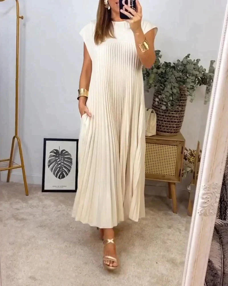 WW Kleid | Elegantes langes ärmelloses Kleid in lockerer Passform