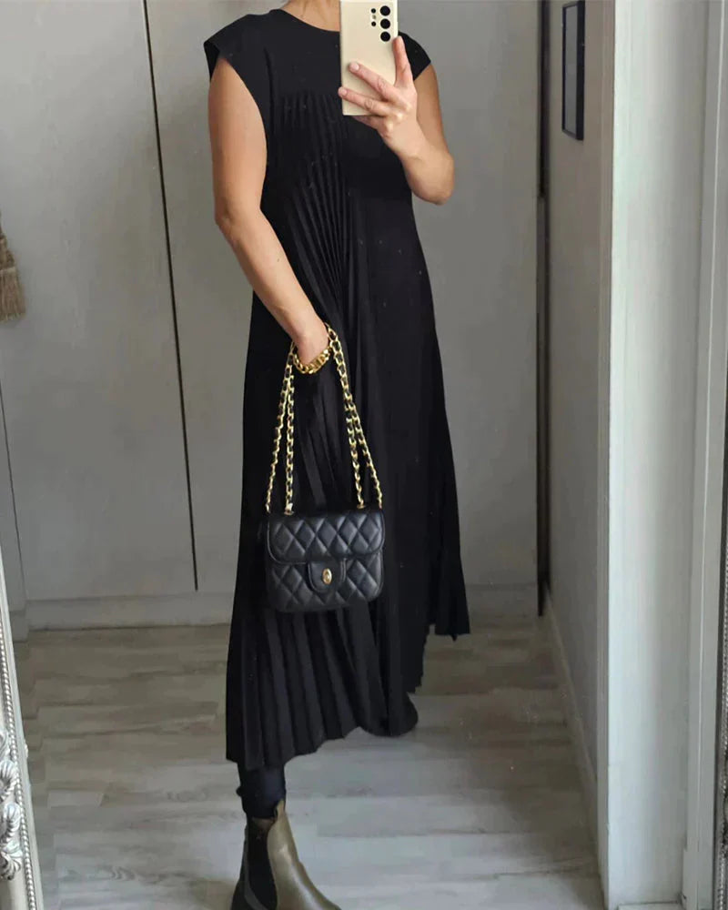 W&W Mode Kleid | Elegantes langes ärmelloses Kleid in lockerer Passform