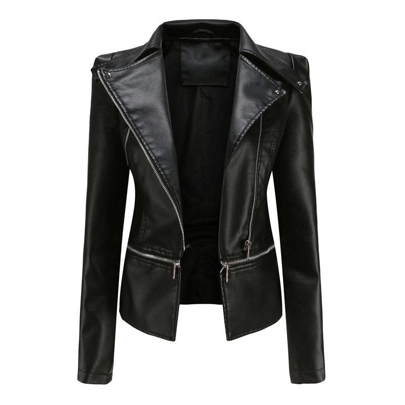 W&W Mode | Gothic Soft Leather Jacket with Lapel and Breathable Zipper Design