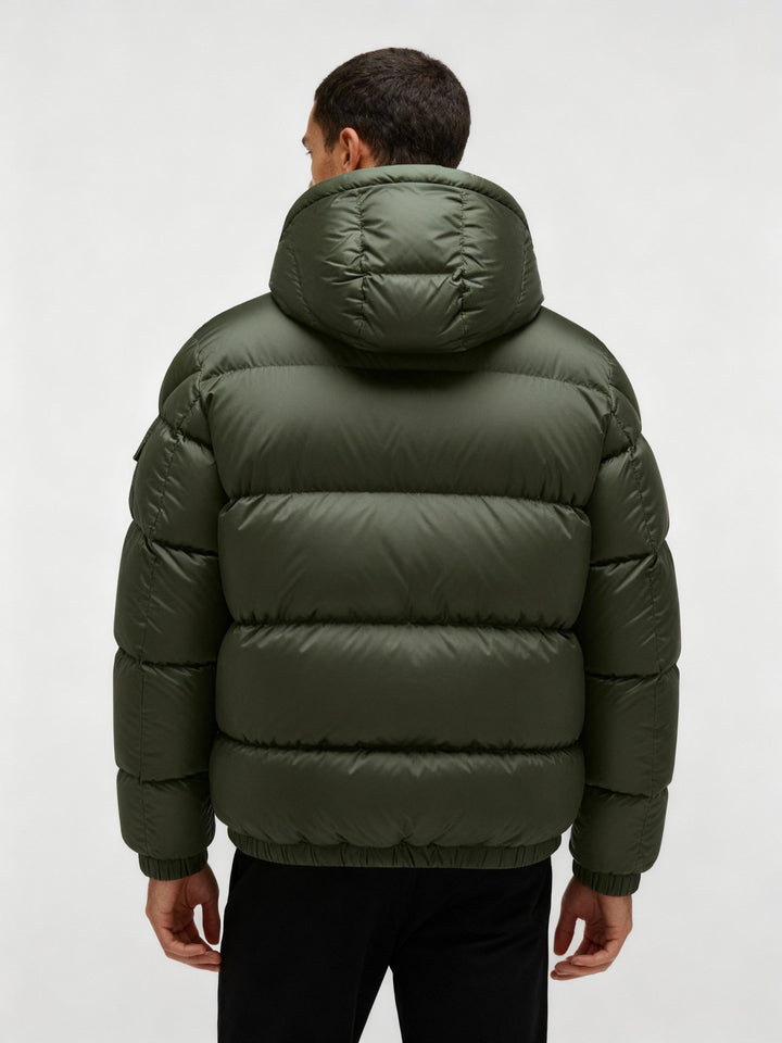 Herren Pufferjacke aus Entenfedern mit Wärme & Kapuze | W&W Mode