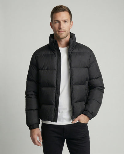 Herren Pufferjacke aus Entenfedern mit Wärme & Kapuze | WW